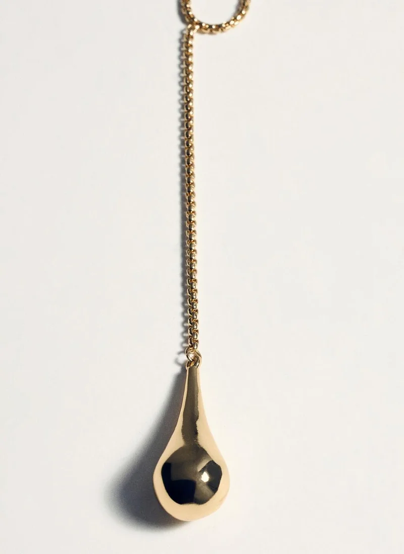 MANGO Metal pendant necklace